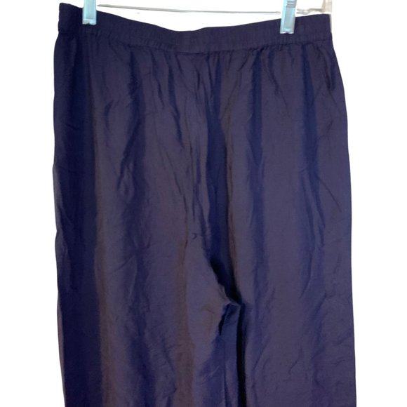 ModCloth Office Wide Leg Ankle Pants Size L NEW Navy Blue Lightweight Flowy - Picture 2 of 7